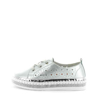 JUST BEE Women's CASINI Flats Silver 40EU