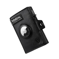 NNEOBA Mens Blocker Wallet - Genuine Leather Wallet with Coin Pocket, Black