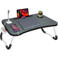 NNECN Laptop Desk Bed Table Tray Folding Breakfast Table Portable Lap Standing Desk Notebook Stand Reading Holder for Bed/Sofa Large Lap Desk with USB