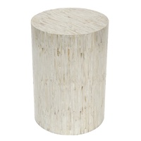 ALPINE MOTHER OF PEARL HAND MADE STOOL/SIDE TABLE