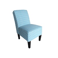Cafe Lounge Couch Ramie Cotton Fabric Accent Dining Relax Chair Pub Seating Blue New