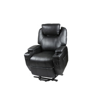 Recliner Lift Heat Massage Armchair Sofa Leather 2 Motor Chair Black