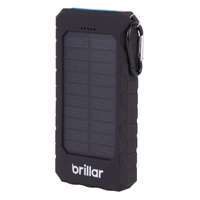 Brillar 8000mAh Solar USB Power Bank 200 Lumens LED Torch