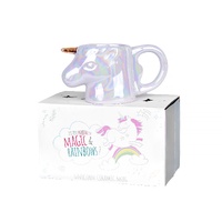 Iridescent Opalescent Rainbow Color Unicorn Ceramic Mug with Gift Box