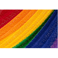 Outdoor undercover cotton Mayan Legacy hammock King size Rainbow