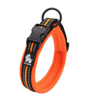  Heavy Duty Reflective Dog Collar - Orange, XL