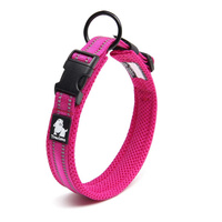 Heavy Duty Reflective Dog Collar - Pink, 2XL