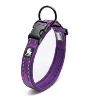  Heavy Duty Reflective Dog Collar - Purple, 3XL
