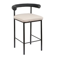 Sarantino Cedric Kitchen Bar Stool - Black and Beige