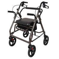 Orthonica Foldable Steel Frame Rollator Walker - Grey