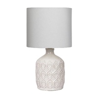 Sarantino Patterned Ceramic Table Lamp in Cream
