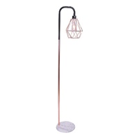 Sarantino Rose Gold Floor Lamp with Geometric Shade
