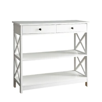 Sarantino Eloise Cross Console Table in White