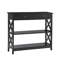 Sarantino Eloise Cross Console Table in Black