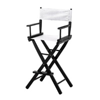 Sarantino Tall Directors Chair Bar Stool Seat - White