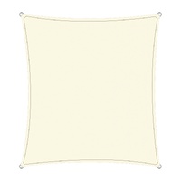 Wallaroo Waterproof 160GSM Outdoor Sun Shade Sail Canopy Cream 2 x 2.5m