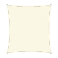Wallaroo Waterproof 160GSM Outdoor Sun Shade Sail Canopy Cream Square 6 x 6m