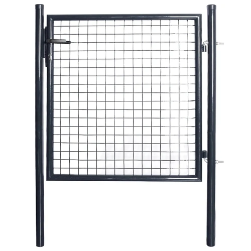 Mesh Garden Gate Galvanised Steel 100x100 cm Grey