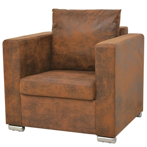Armchair Brown 82x73x82 cm Faux Suede Leather