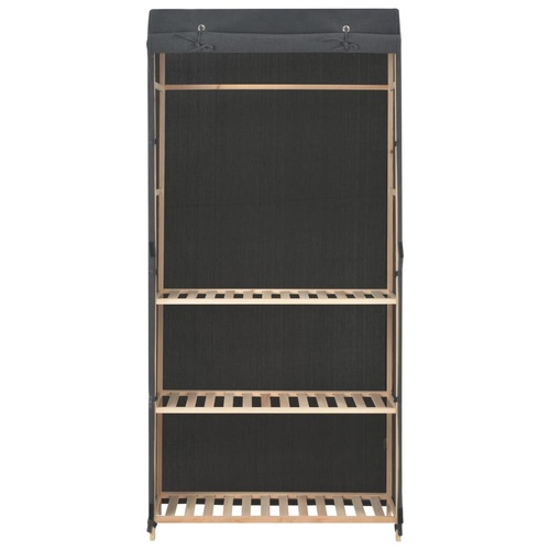 3-Tier Wardrobe Grey 79x40x170 cm Fabric