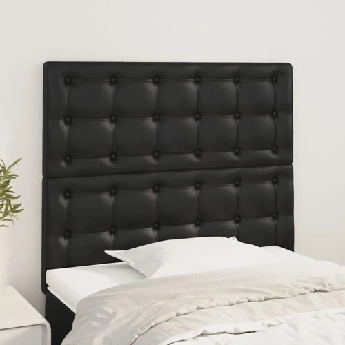 Headboard Black 100x5x118/128 cm Faux Leather