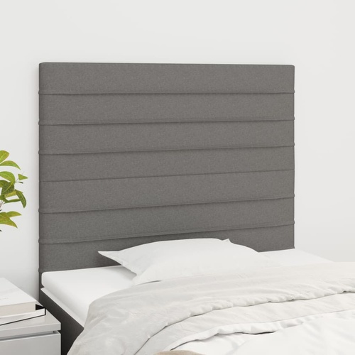 Headboard Dark Grey 100x5x118/128 cm Fabric