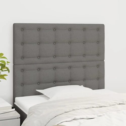 Headboards 2 pcs Dark Grey 100 cm Fabric
