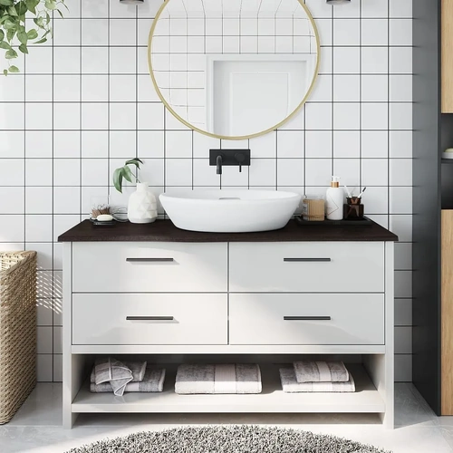Bathroom Countertop Dark Brown 100x40x2 cm Treated Solid Wood