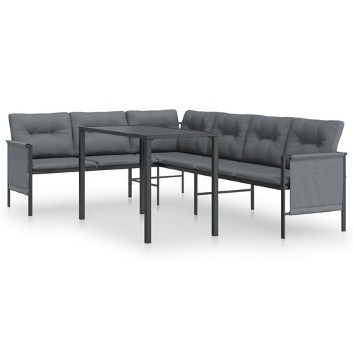 2 Piece Garden Dining Set Anthracite Steel