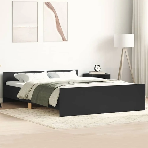 Bed Frame without Mattress Black 135x190 cm