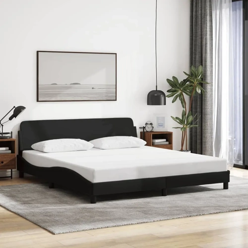 Bed Frame "Dover" Black 152x203 cm Queen Fabric