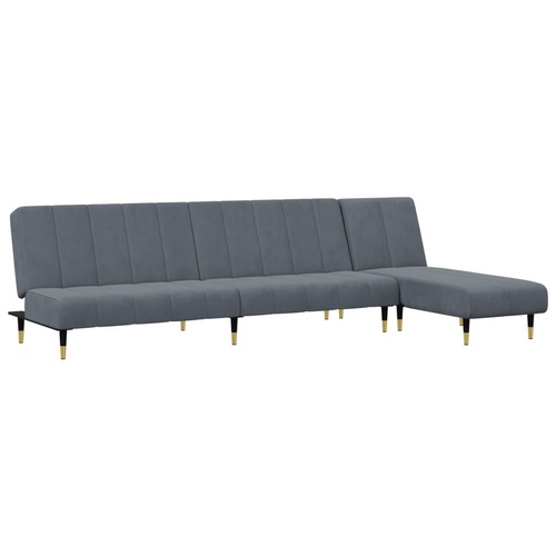 2 Piece Sofa Set Dark Grey Velvet