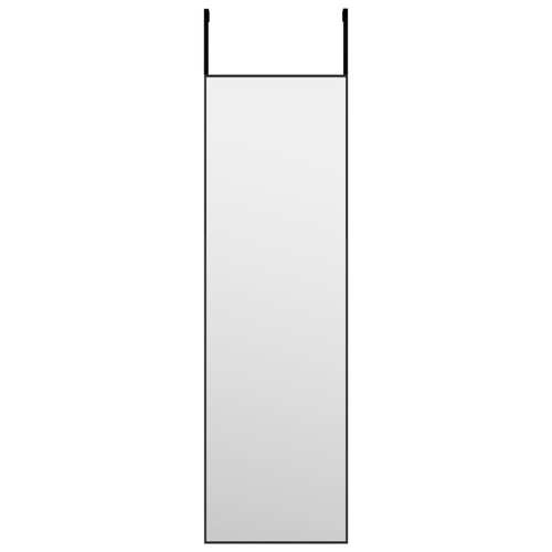 Door Mirror Black 30x100 cm Glass and Aluminium