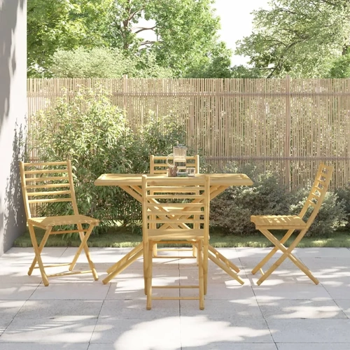 5 Piece Garden Dining Set Bamboo
