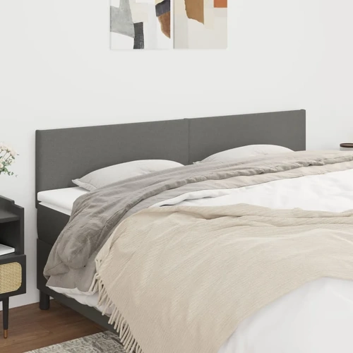 Headboards Dark Grey 200x5x78/88 cm Fabric