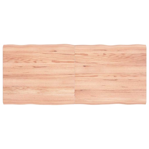 Table Top Light Brown 140x60x(2-4)cm Treated Solid Wood Live Edge