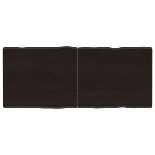Table Top Dark Brown 120x50x(2-6) cm Treated Solid Wood Live Edge