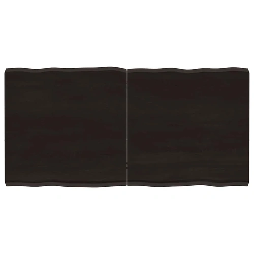 Table Top Dark Brown 120x60x(2-6) cm Treated Solid Wood Live Edge