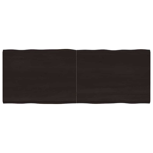 Table Top Dark Brown 160x60x(2-4) cm Treated Solid Wood Live Edge