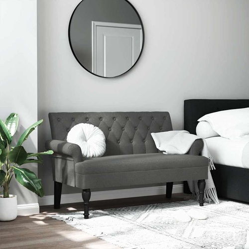 Bench with Backrest Dark Grey 120x62x75.5 cm Fabric