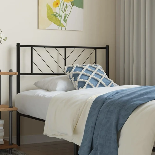 Metal Replace Headboard Black 90 cm