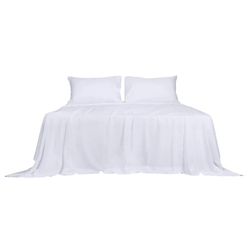  4pcs double size 100% bamboo bed sheet set in white colour