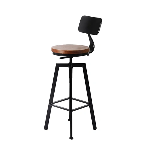  2x Bar Stool Kitchen Wooden Metal