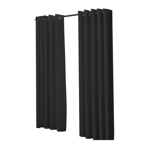 2x Blockout Curtains Panels 3 Layers Black