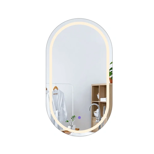  LED Wall Mirror Oval Anti-fog 50x75cm