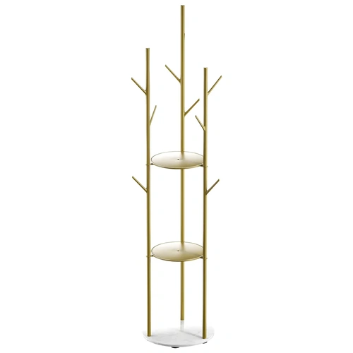  Coat Rack Clothes Stand 8 Hook Organizer Gold