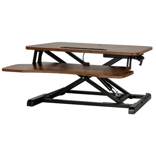 Standing Desk Riser Height Adjustable Rustic Brown 80CM