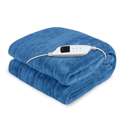 Hill Heated Electric Blanket Throw Rug Coral Warm Fleece