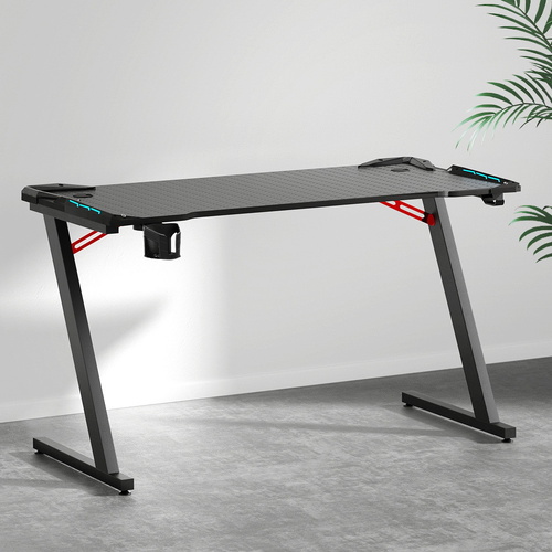 Gaming Desk Computer Desks Table Study Home Ofiice RGB LED Light
