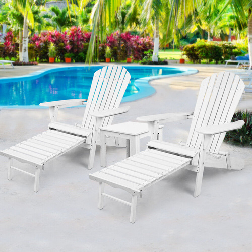 3 Piece Outdoor Beach Chair and Table Set